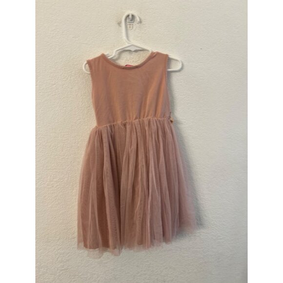 Popatu tutu mauve dress with tulle overlay skirt girls kids size 6 - Picture 2 of 5